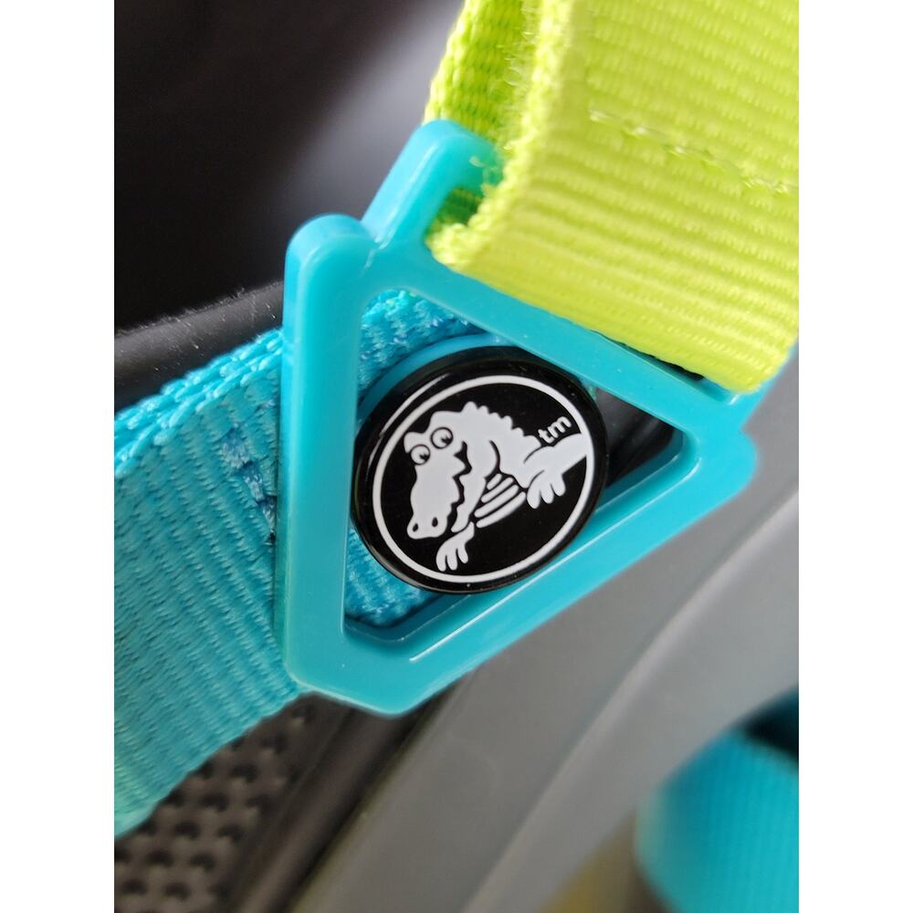 CROCS Women's Sandals in Gray with Pink and Green Highlights - Picture 9 of 9